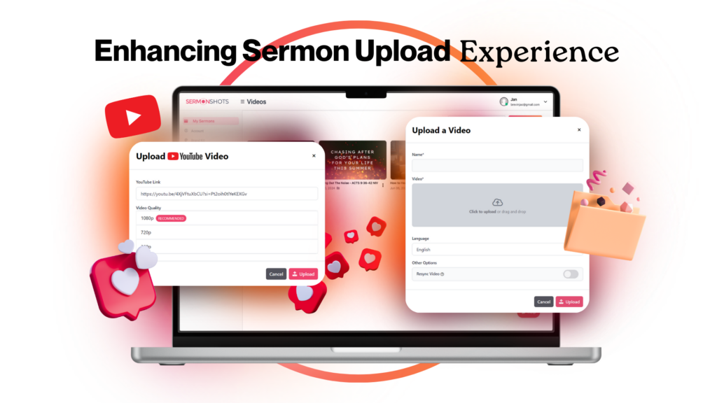 Exciting sermon upload options on sermon shots