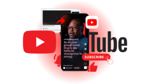 Sermon Shot on You tube with the logo behind it