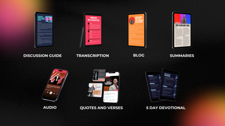 The 7 features of sermon shots all displayed on Iphones