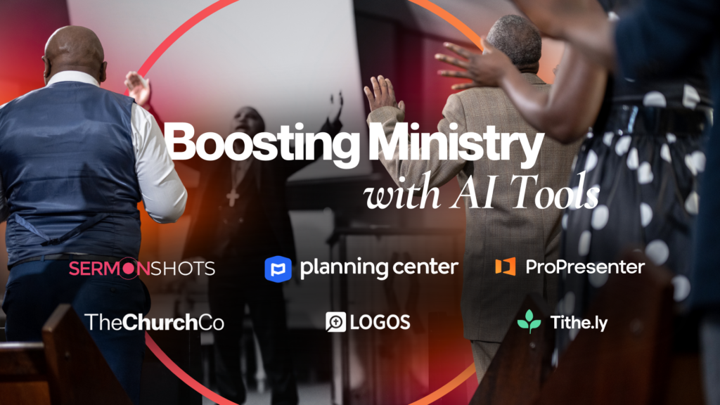 Graphic of top 6 AI tools for pastors