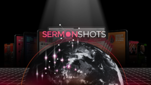 Image of a globe with sermon shots logo on it