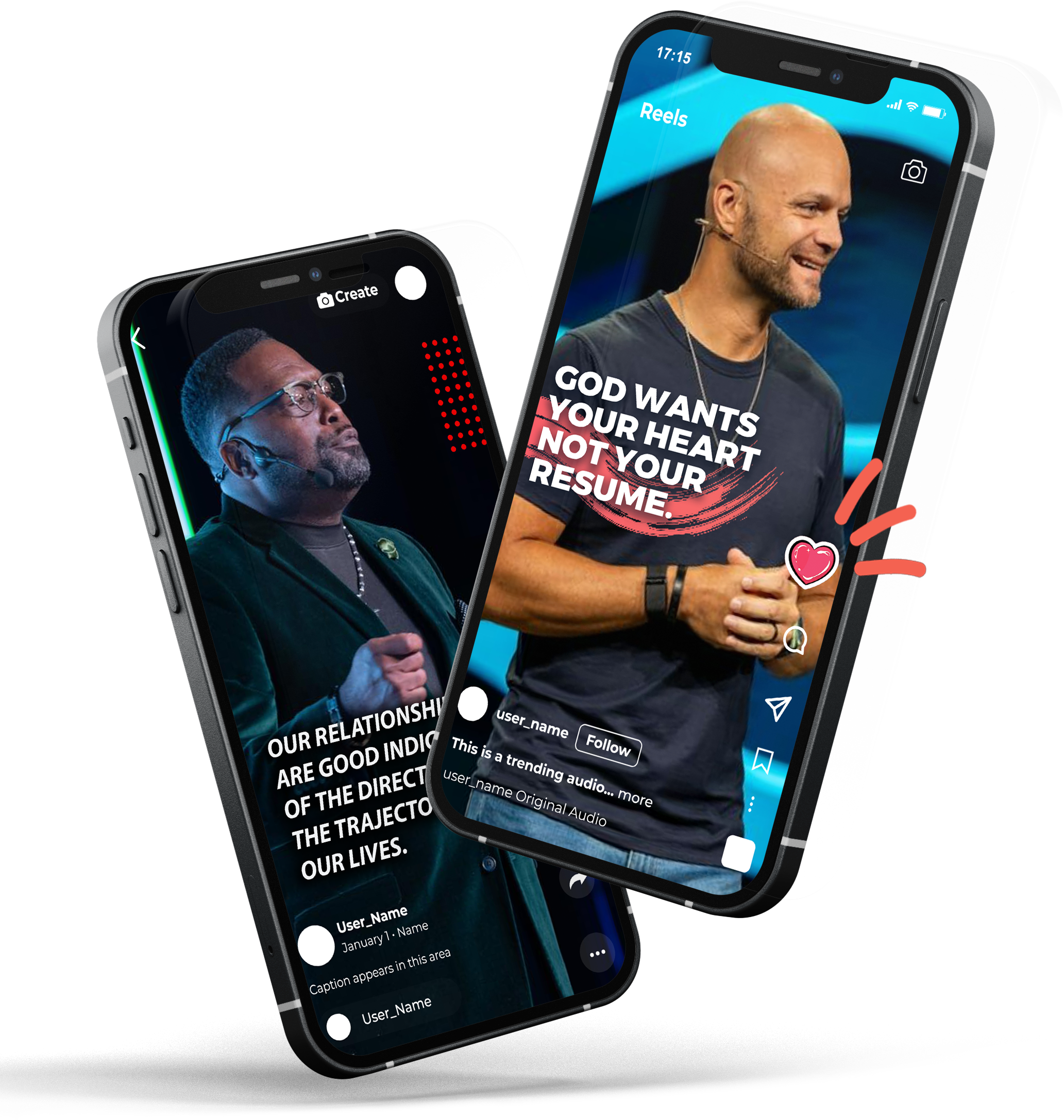 2 Phones featuring examples of sermon shots on phones