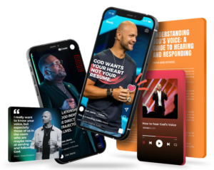 Different examples of sermon shots features on phone screens