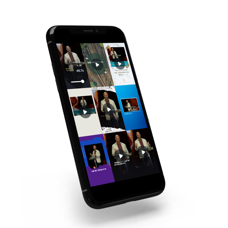 graphic of a phone with sermon clips on it
